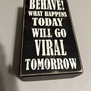 Primitives by Kathy Black and White Box Sign